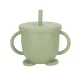 Silicone Baby Feeding Set Owl, 8 Pieces, Green