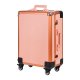 KUFER Professional Table/Suitcase for Makeup Cosmetic Artist with Mirror and LED Lighting T-27, rose