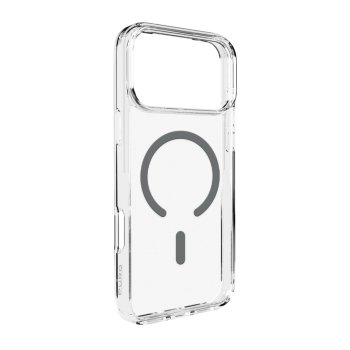 Puro Lite Mag TPU+PC Case Compatible with MagSafe iPhone 17 Pro Max - Transparent with Gray Ring