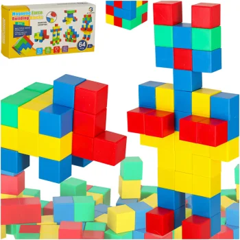 Magnetic Cube Building Blocks Set, 64 pcs