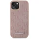 Karl Lagerfeld Leather Monogram Metal Logo MagSafe Case for iPhone 15, Pink