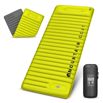 AeroCOMFORT Single Inflatable Camping Mattress with Built-in Pump, Yellow