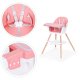 ECOTOYS 2-in-1 Baby High Chair with Booster Seat, Pink