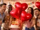 Heart Shaped Foil Balloon 34 x 45 cm with Inflation Straw, Red