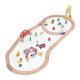 ECOTOYS Wooden Train Set with Battery-Operated Train Farm 53 Pieces