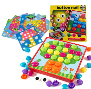 Educational Button Mosaic Puzzle, 57 Pieces