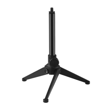 Desktop Tripod Stand with 1/4" Screw, 16–21.4 cm, Black
