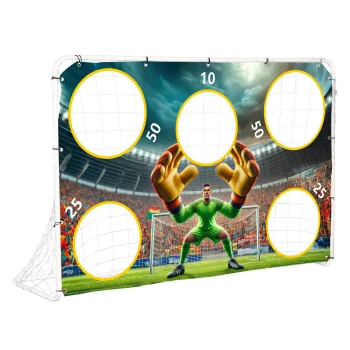 Movepro Training Football Goal with Target Mat 180x122 cm White