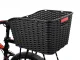 Rear Rack Bicycle Basket, Rattan-Style with Reflector, 18 L, Black