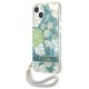 Guess Case for iPhone 13 mini Flower Strap Green