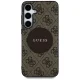 Guess 4G Round Patch Classic Logo MagSafe Case for Samsung Galaxy S25 Plus Brown