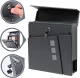 Modern Mailbox for Letters and Newspapers, Anthracite