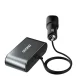 Dudao Car Charger with 3-Way Cigarette Lighter Splitter and 2x USB, Black