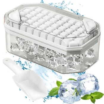 Ice Cube Tray with Bin and Scoop, 50 Cubes