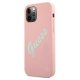 Guess iPhone 12 / 12 Pro Case Silicone Vintage Script, Pink/Green