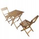 Acacia Wood Garden Bistro Set with Folding Table and 2 Chairs