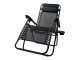 Garden Beach Deck Chair Folding Sunbed with Cup Holder, Black