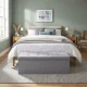 Storage Ottoman Bench 111x38 cm ModernHome Upholstered Chest, Light Gray