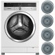 Anti-Vibration and Anti-Slip Noise Reducing Pads for Washing Machine, 4 pcs, 6.5 × 3.2 cm, Grey