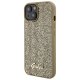 Apple iPhone 15 6.1\'\' Guess Disco Metal Script Case Cover, Gold