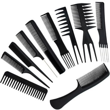 Professional Hairdressing Combs, Set of 10