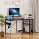 Stūra datordarba galds ar 3 plauktiem ModernHome, melns