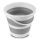 Massido MS-681 Collapsible Silicone Bucket with Lid and Strainer, 10 L, Grey