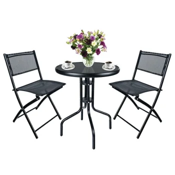 Gotel Balcony Furniture Set: 2 Chairs and Table