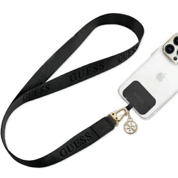 Guess CBDY Nylon Chain Universal Phone Lanyard, Black
