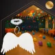 Ruhhy 26480 Angel Wings with Halo, 45 x 32 cm, White