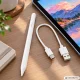 Active touchscreen stylus with USB-C and 2 mm tip, white