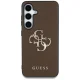 Guess Grained Big 4G Logo Case for Samsung Galaxy S25 Plus Brown