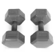 Hex dumbbells set 2x4 kg ModernHome fitness weights, grey