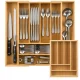Zortiva Expandable Bamboo Cutlery Drawer Organizer