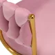 Velvet Swivel Chair 4Rico QS-GW01G for Beauty Salons, Pink