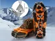 Ice Cleats for Shoes and Boots, Anti-Slip Traction Grips for Hiking, 36-40, Orange