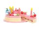 Kids Toy Wooden Birthday Party Cake with Accessories Pretend Food Set, 48 pcs.