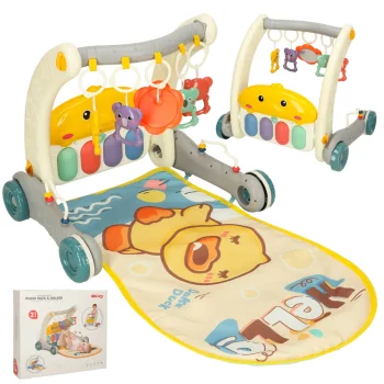 Bibi-inn 2-in-1 Baby Play Mat and Activity Walker with Piano, Grey