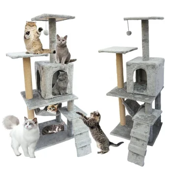 6-Tier Cat Tree Tower with Condo and Hammock 124 cm
