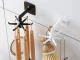 Rotating Kitchen and Bathroom Hanger with 6 Hooks, Black