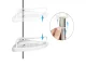 Telescopic Corner Bathroom Shelf, 4 Tiers, White