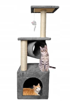 Cat House Tree with Sisal Scratching Posts - 92cm, Gray