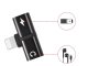 Lightning adapter splitter for iPad and iPhone 2-in-1, black