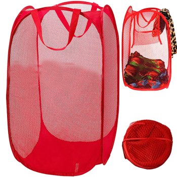 Folding Organizer, Basket, Bag for storing toys, clothes, Red (67x38x38 cm)