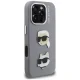 Karl Lagerfeld FW Grained Karl & Choupette Heads Pins Case for iPhone 16 Pro Max, Gray