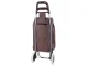 Foldable Shopping Trolley Bag on Wheels, Brown