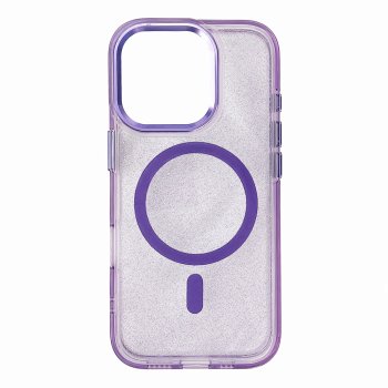 Glitter Case MagSafe iPhone 16 Pro Max - purple with glitter
