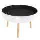 ModernHome Round Coffee Table with Storage 60 cm