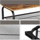 Industrial Shoe Bench with Seat and 2 Storage Shelves