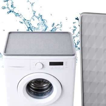 Silicone Protective Washing Machine Mat with Raised Edge 59x49 cm, Grey